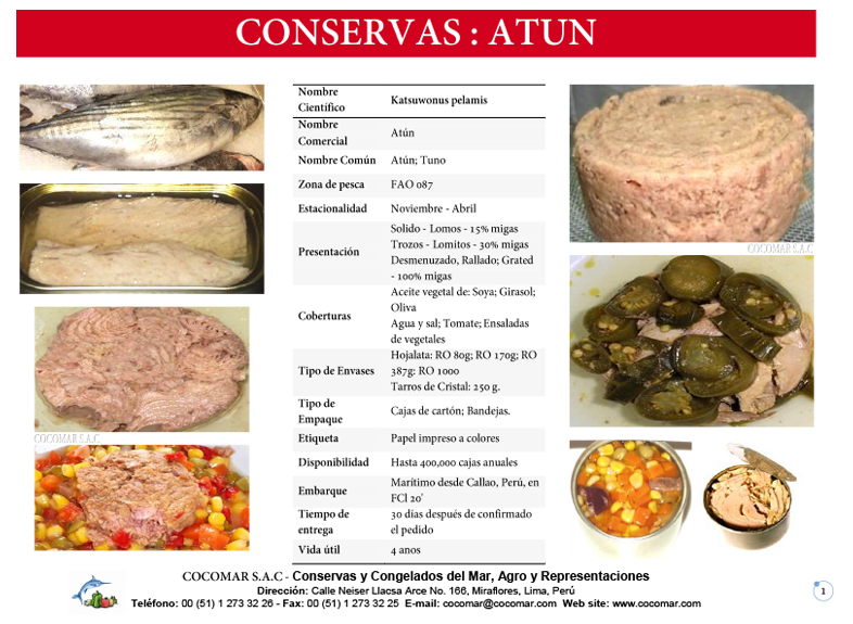 1. Cocomar (Peru) – Conservas de Pescado – Atun