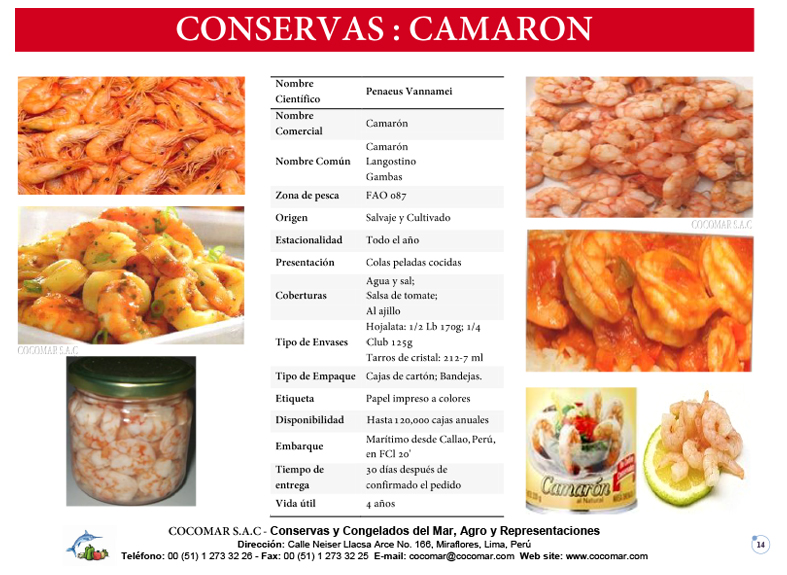 10. Cocomar (Peru) – Conservas de Mariscos – Camaron