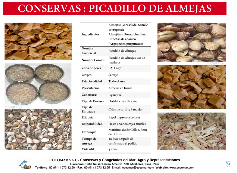 11. Cocomar (Peru) – Conservas de Mariscos – Picadillo de Almejas