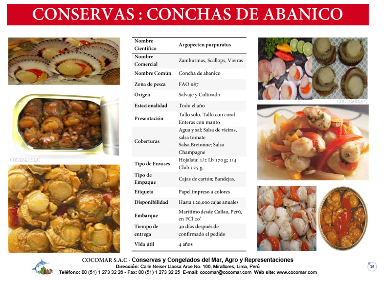 15. Cocomar (Peru) – Conservas de Mariscos – Conchas de Abanico