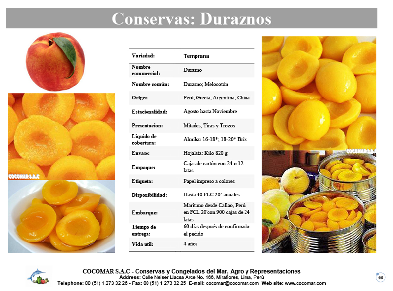 2. Cocomar (Peru) – Conservas de Duraznos