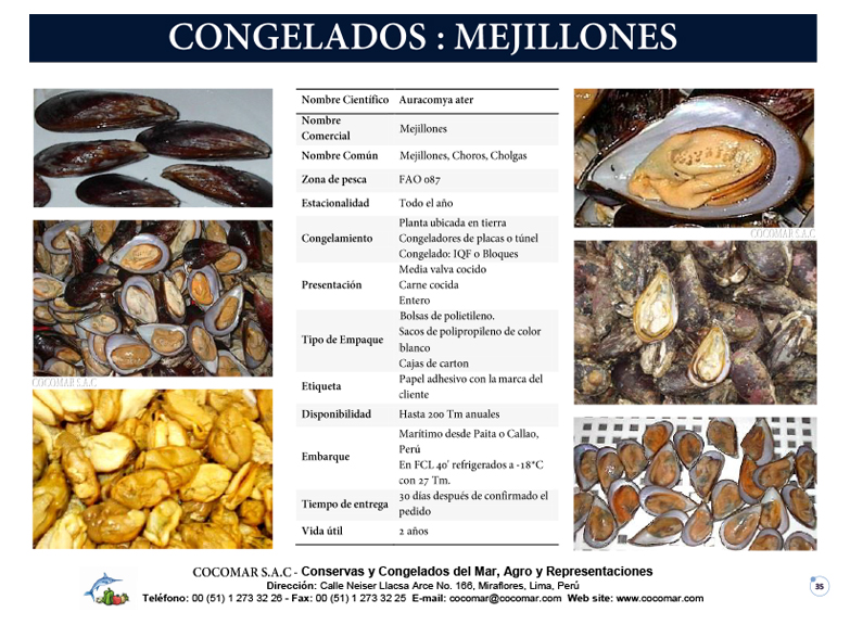 22. Cocomar (Peru) – Mejillones – Choritos congelados