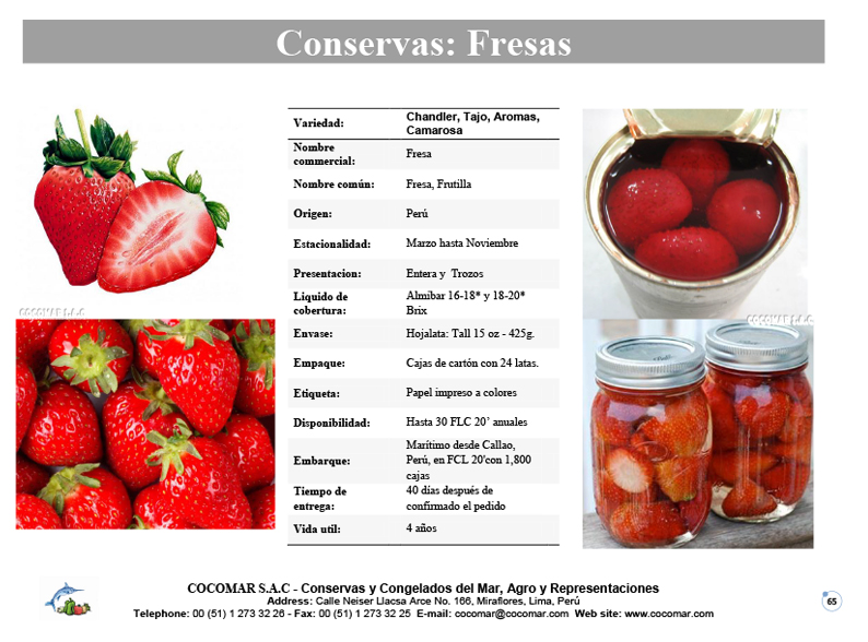 4. Cocomar (Peru) – Conservas de Fresas