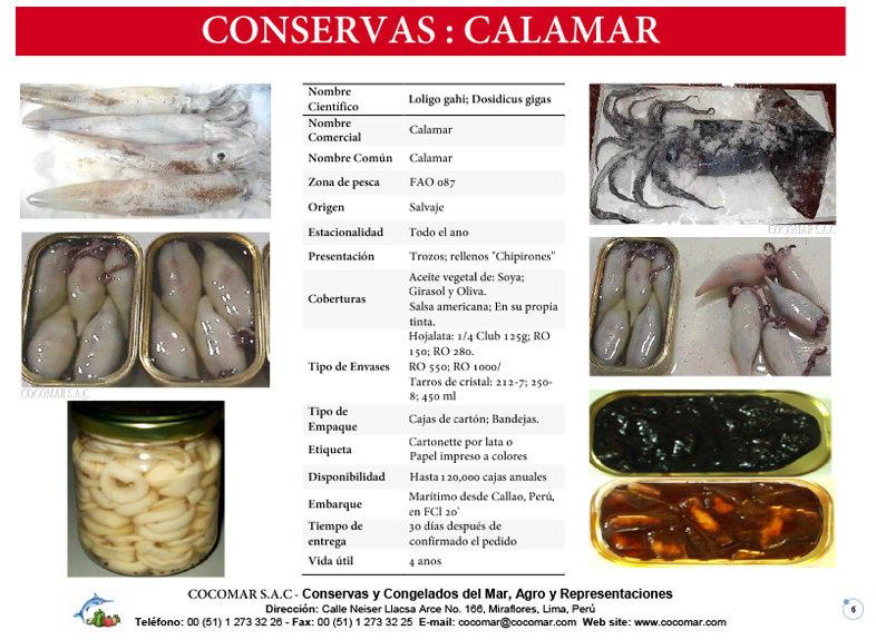 6. Cocomar (Peru) – Conservas de Mariscos – Calamar