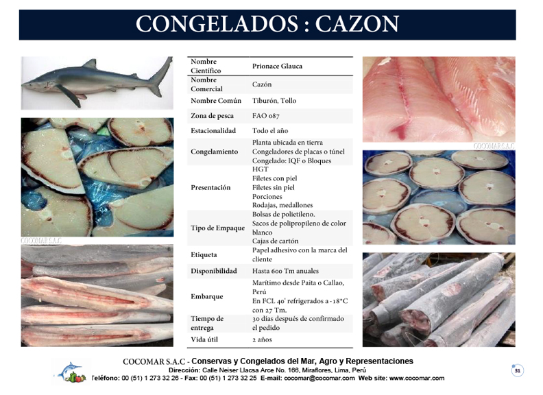 7. Cocomar (Peru) – Cazon congelado