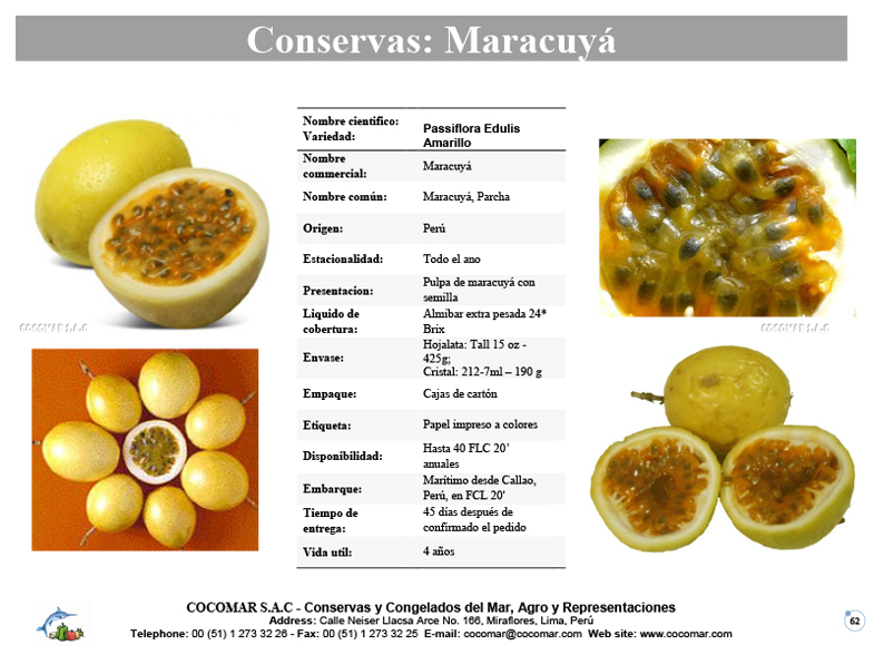 7. Cocomar (Peru) – Conservas de Maracuya