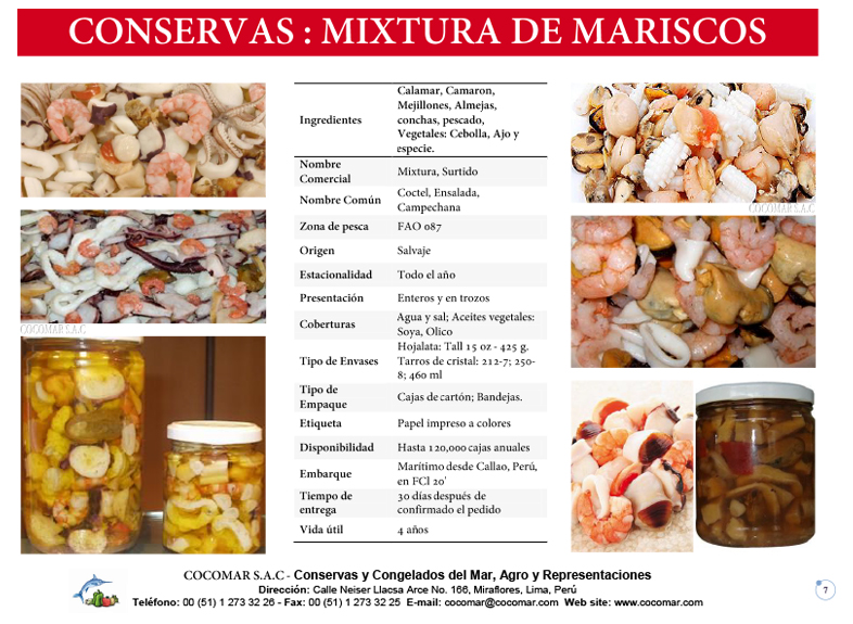 8. Cocomar (Peru) – Conservas de Mariscos – Mixtura de Mariscos