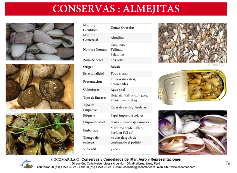 9. Cocomar (Peru) – Conservas de Mariscos – Almejitas