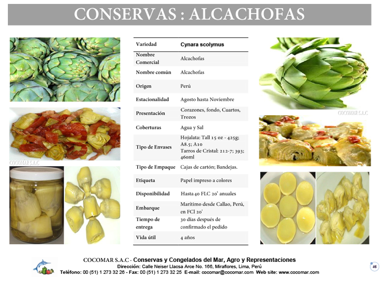 Cocomar (Peru) – Conservas de Alcachofas