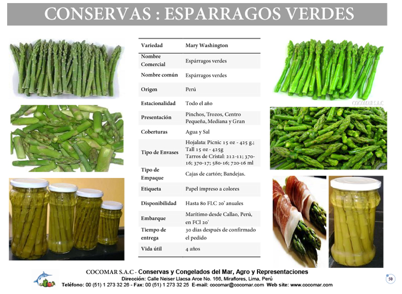 Cocomar (Peru) – Conservas de Esparragos Verdes